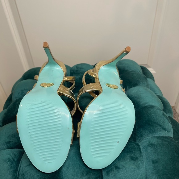 BETSEY JOHNSON JENNA Gold Foil Sling Back Sz 6 - Picture 7 of 8